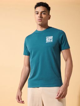 CULT - Mens Lifestyle Graphic Print Cotton Teal T-Shirt