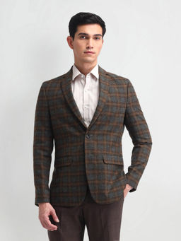 Arrow - Checks Grey Full Sleeves Blazer