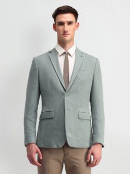 Arrow - Mens Green Self Design Blazer
