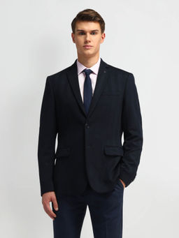 Arrow - Mens Navy Blue Solid Blazer