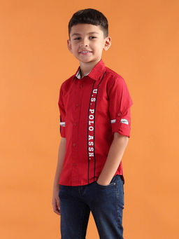 U.S. POLO ASSN. - Red Printed Shirt