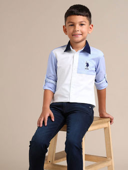 U.S. POLO ASSN. - White Colorblock Shirt