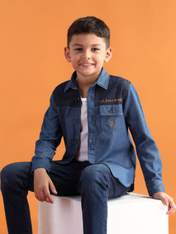 U.S. POLO ASSN. - Blue Colorblock Shirt