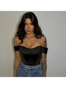 PARTIQ - Off Shoulder Solid Crop Top