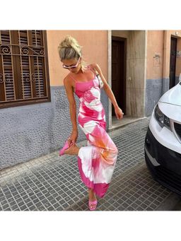 PARTIQ - Women Pretty Abstract Tiered Maxi Dress