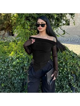 PARTIQ - Women Off-Shoulder Extended Sleeves Top