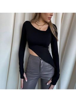 PARTIQ - Women Solid Round Neck Top