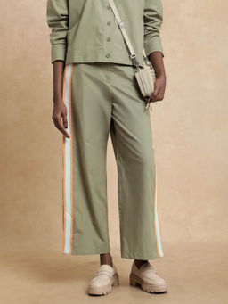 RAREISM - Nocam-B Dusky Green Plain Wide Leg Pant