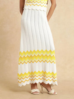 RAREISM - Nupstir-B Primary Yellow Printed Straight Maxi Skirt
