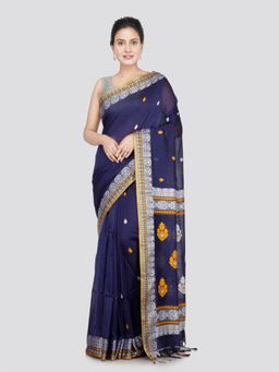 PinkLoom - Women's Cotton Handwoven Saree with Unstitched Blouse