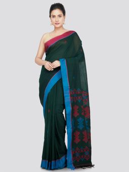 PinkLoom - Women's Cotton Handwoven Saree with Unstitched Blouse