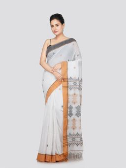 PinkLoom - Women's Cotton Handwoven Saree with Unstitched Blouse