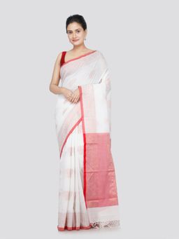 PinkLoom - Women's Cotton Handwoven Saree with Unstitched Blouse