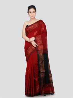 PinkLoom - Women's Cotton Handwoven Saree with Unstitched Blouse