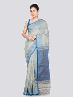 PinkLoom - Women's Cotton Handwoven Saree with Unstitched Blouse