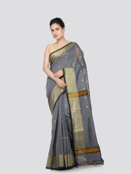PinkLoom - Women's Cotton Silk Handwoven Saree with Unstitched Blouse