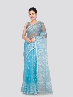 PinkLoom - Women's Silk Jamdani Handwoven Saree with Unstitched Blouse