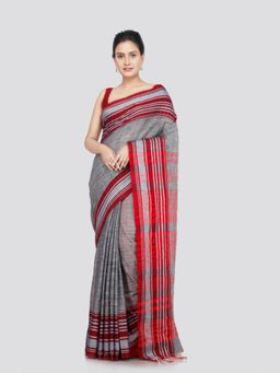 PinkLoom - Women's Cotton Handwoven Saree with Unstitched Blouse
