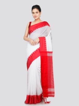 PinkLoom - Women's Cotton Handwoven Saree with Unstitched Blouse