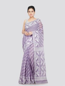PinkLoom - Women's Cotton Jamdani Woven Saree without Blouse Piece