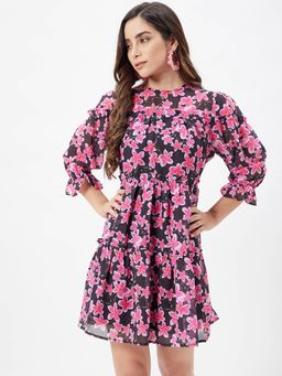 Kibo - Women Multicolored Polyester Solid Mini Dress