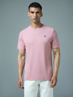Technosport - Pink Men Solid Slim Fit Round Neck Sports T-Shirt with Double Cool