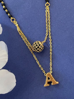 Digital Dress Room - A Letter AD Ball Pendant Mangalsutra