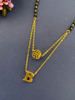 Digital Dress Room - B Letter AD Ball Pendant Mangalsutra