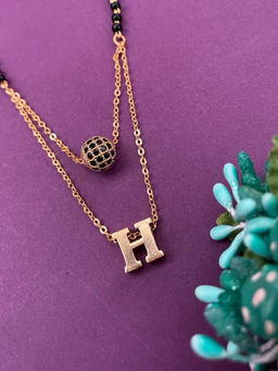 Digital Dress Room - H Letter AD Ball Pendant Mangalsutra