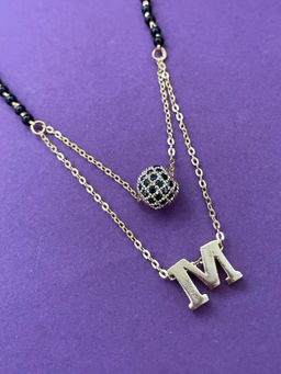 Digital Dress Room - M Letter AD Ball Pendant Mangalsutra