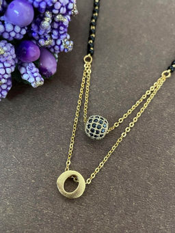 Digital Dress Room - O Letter AD Ball Pendant Mangalsutra