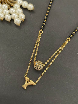 Digital Dress Room - Y Letter AD Ball Pendant Mangalsutra
