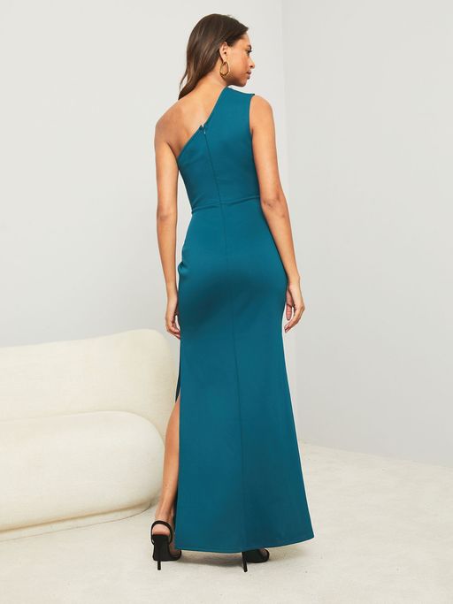 lipsy one shoulder maxi dress Lipsy Bow One Shoulder Maxi Wedding Bridesmaid Dress in Green