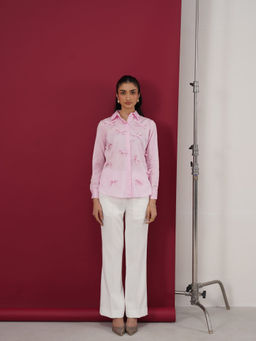 AMOSHI - Pink Bow Shirt And Trouser