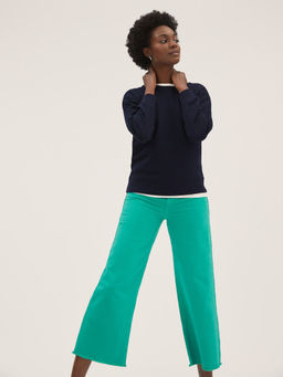 Marks & Spencer - Navy Blue Pure Cotton Embroidered Sweatshirt