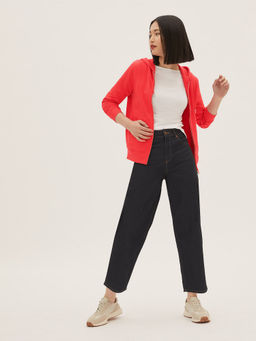 Marks & Spencer - Pure Cotton Zip Up Orange Bomber Jacket