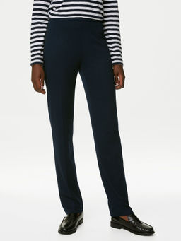 Marks & Spencer - Jersey Straight Leg Navy Blue Trousers