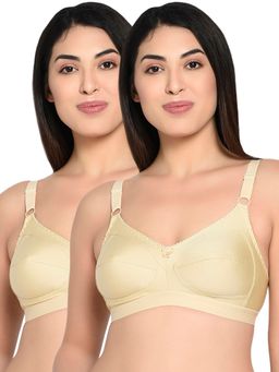 Bodycare - Women Solid Non-wired Non Padded Regular Bra 6581 - Pack Of 2 - Nude