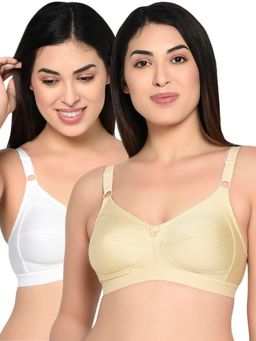 Bodycare - Women Solid Non-wired Non Padded Regular Bra 6581 - Pack Of 2 - Multi-Color