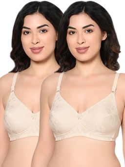 Bodycare - Women Seamed Padded Full Coverage Bra B Cup-6579 - Pack Of 2 - Nude