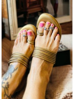 Dhaga - Bronze Antique Chic One Toe Heels