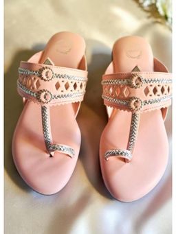 dhaaga - Pink Petal Weave - Kolhapuri Flat