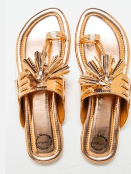 dhaaga - Rose Gold Aurora Petal - Kolhapuri Flat