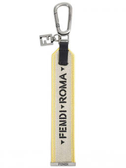 Fendi - Beige Tape Logo Key Holder