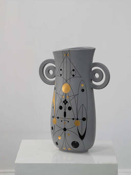 Whispering Homes - Barrit Ceramic Flower Vase - Grey