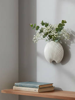 Whispering Homes - Cebu Hanging Wall Vase - White