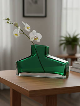 Whispering Homes - Bahamas Green Glass Vase - Small