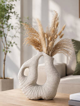 Whispering Homes - Curly Weave Texture Stump Vase - Grey