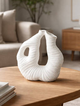 Whispering Homes - Curly Weave Texture Stump Vase - White