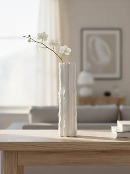 Whispering Homes - Surrey Textured Ceramic Vase - White
